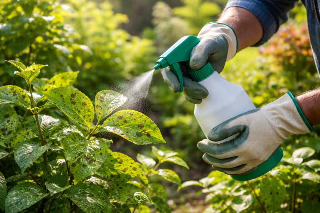 Gombák elleni védekezés kertben, egészséges levelek