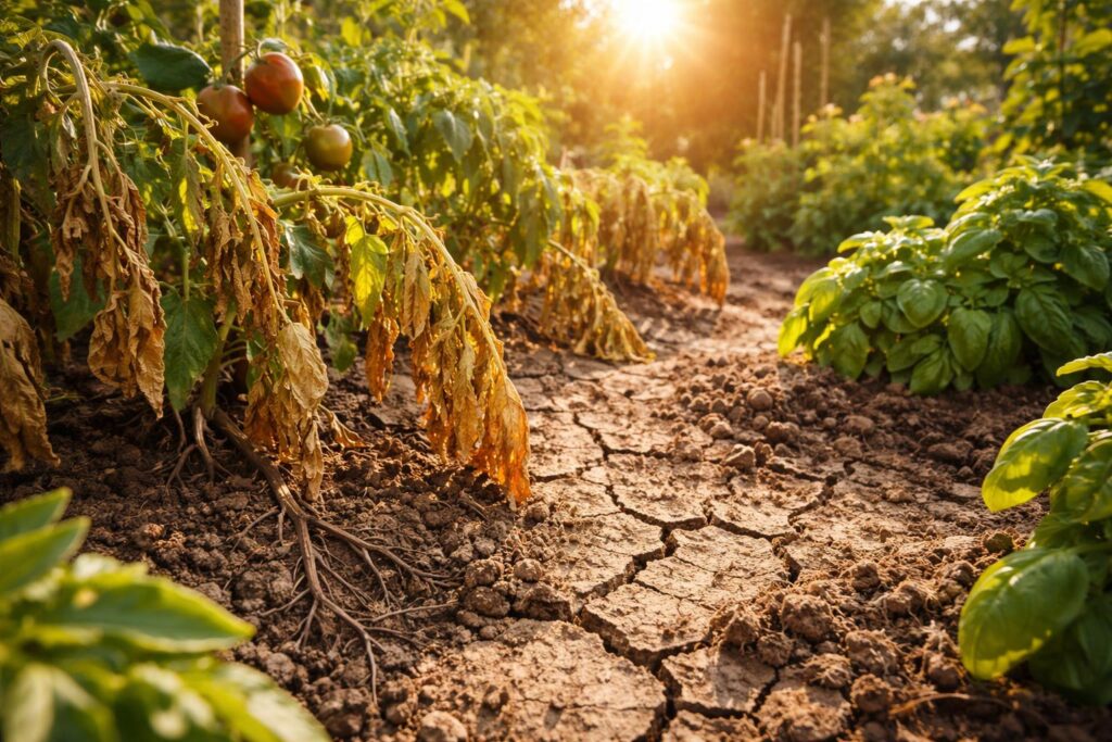 Növények szenvednek a kánikulai hőségtől és szárazságtól a nyári időszakban