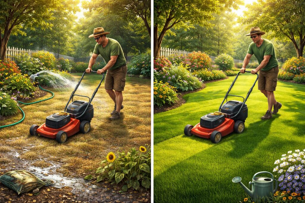 Gyakori hibák a fűnyírás szezon kezdetén és végén