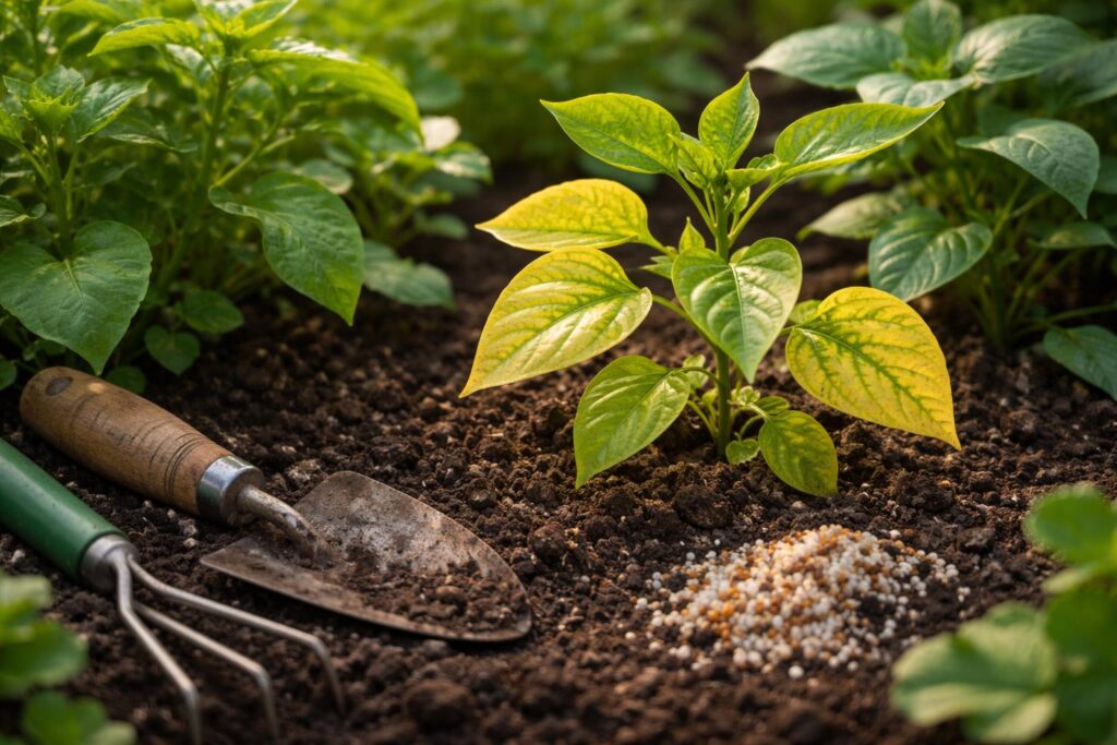Tavasszal gyakori tápanyaghiánytünetek jelei különböző növényeken