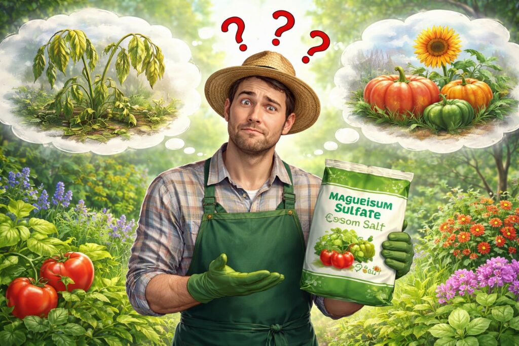 Keserűsó használata kertben növények táplálására és talajjavításra