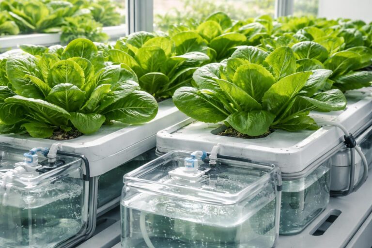 Hidropóniás növények tápoldatban fejlődnek természetes környezet nélkül