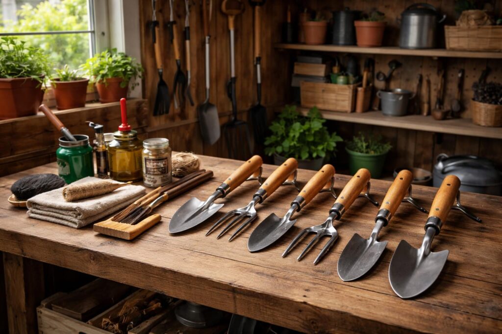 Kerti gépek karbantartása és tárolása hosszú élettartamért