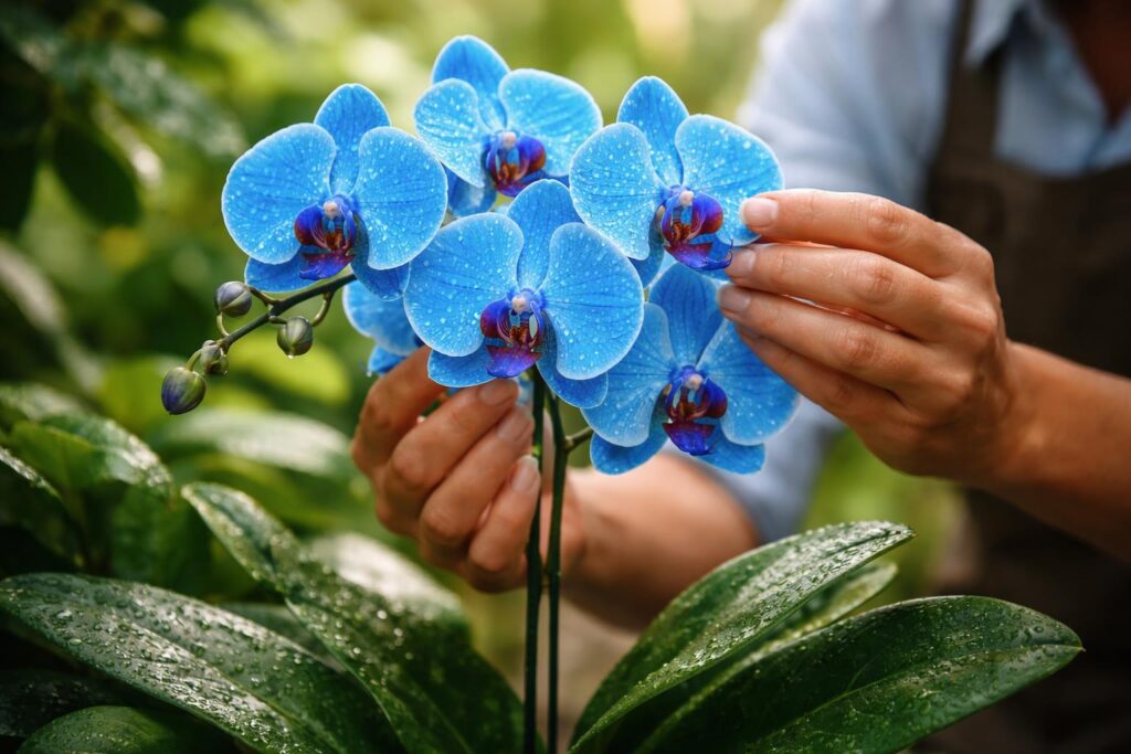 Kék orchidea virágzat, gondozási tippek, szobanövények ápolása