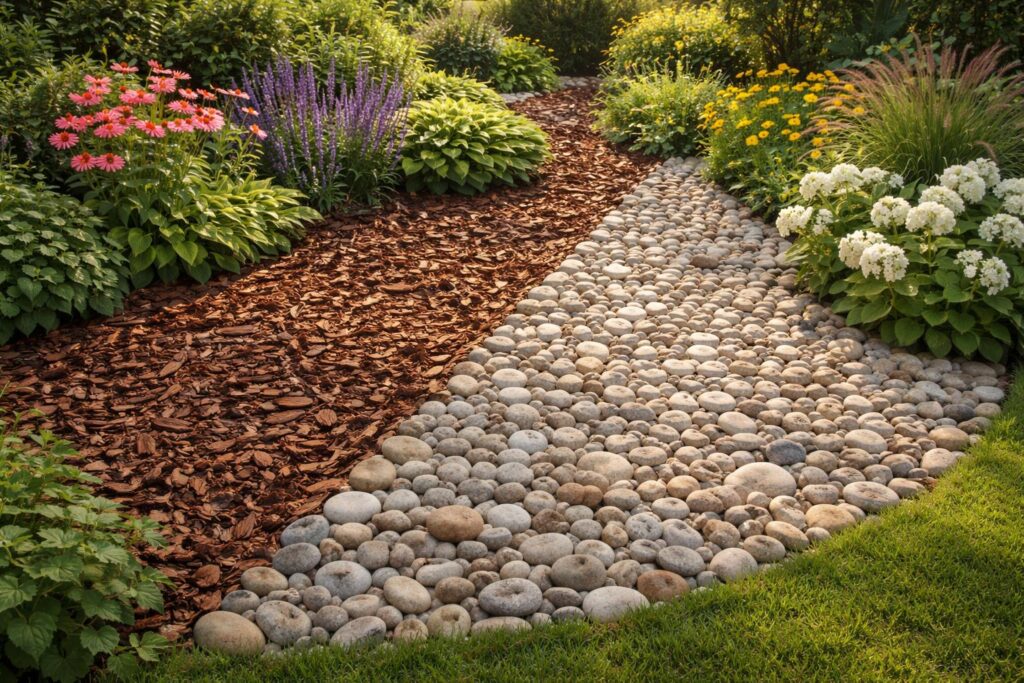 Mulcsozási technikák: kéreg és kavics közötti választás kertben