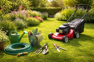 Kerti gépek és eszközök a kert gondozásához, nyári és őszi munkákhoz