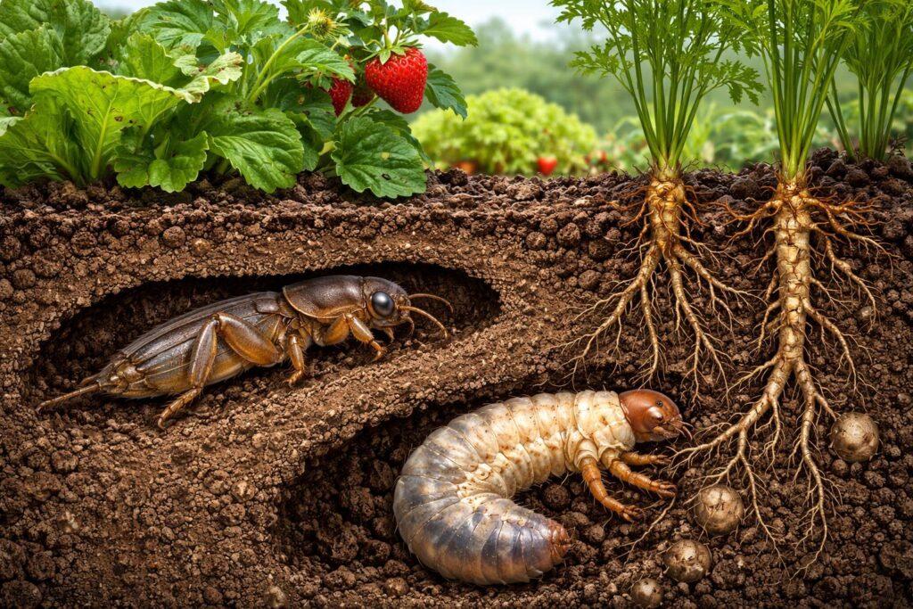 Lótücsök és pajor károsítók a kert talajában