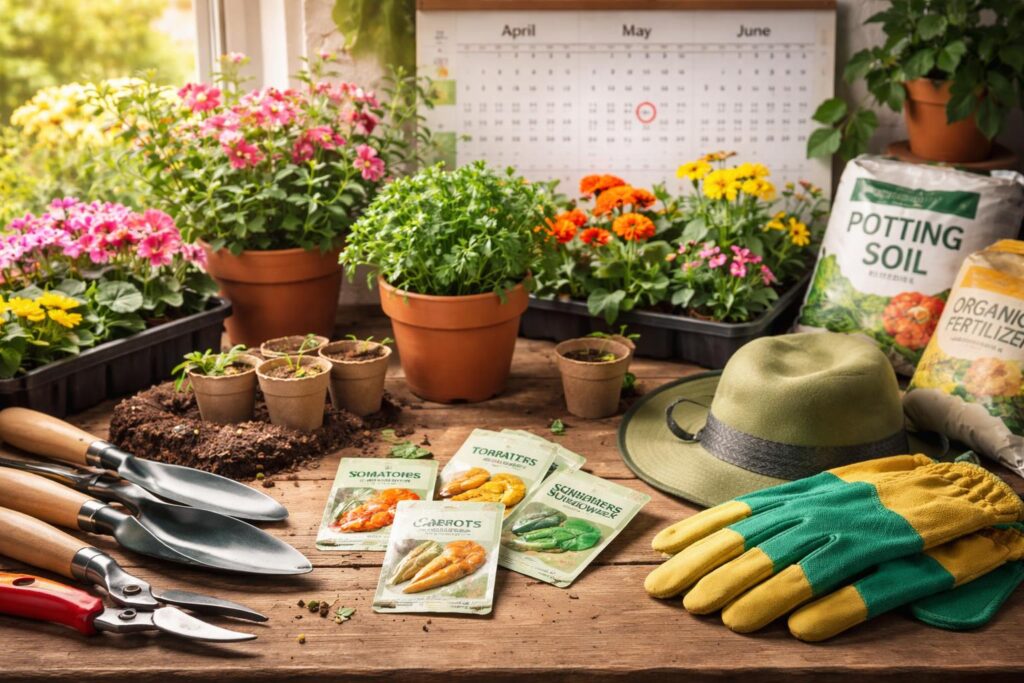 Kertészeti eszközök és anyagok hónapról hónapra rendszerezve