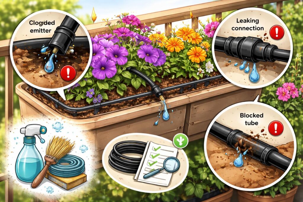 Önkiszolgáló öntözőrendszer balkonládákhoz, gyakori hibák és elkerülésük