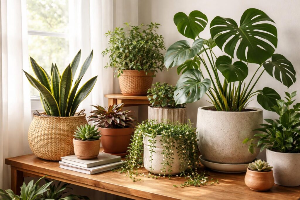 Modern kaspók különféle szobanövényekhez, stílusos lakberendezéshez