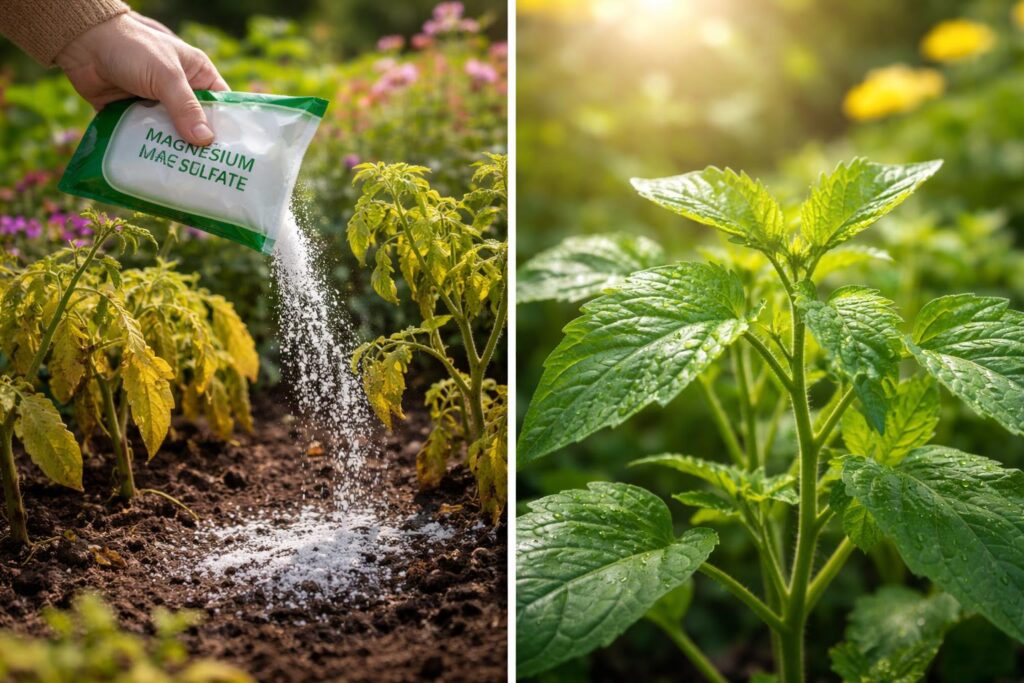 Magnézium-szulfát a kertben növények ápolásához