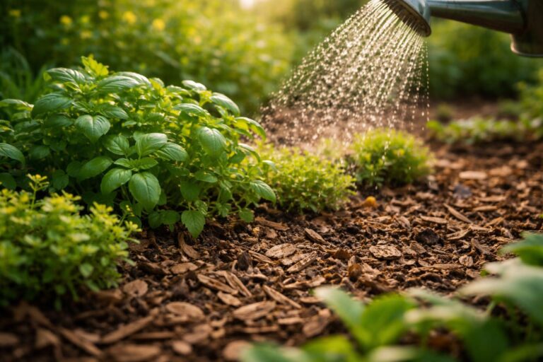 Mulcsozás a kertben víztakarékosság érdekében, szerves anyagokkal