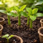 Dugványozás és magvetés folyamatának lépései egy kertben