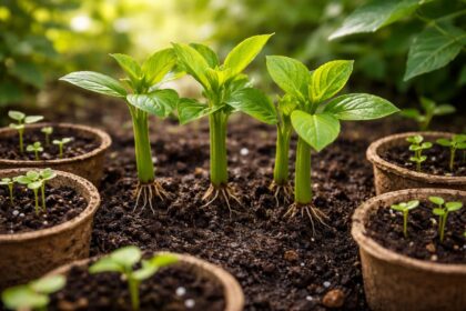 Dugványozás és magvetés folyamatának lépései egy kertben