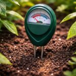 Talajnedvesség mérővel ellenőrzött öntözés a kertben