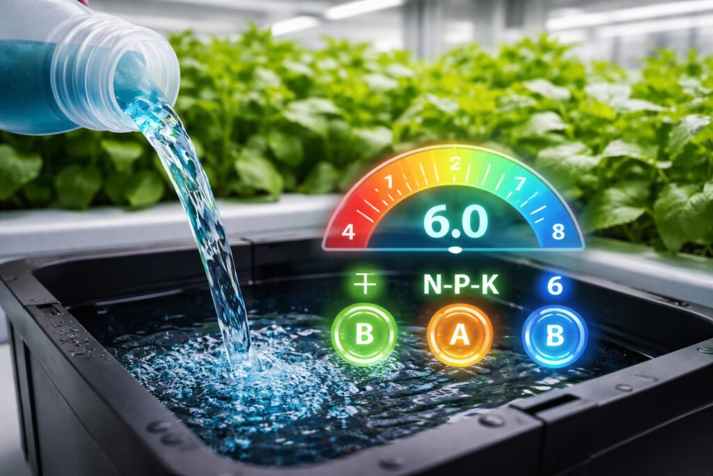 Hidropónia tápoldat és pH mérés a növények optimális növekedéséhez