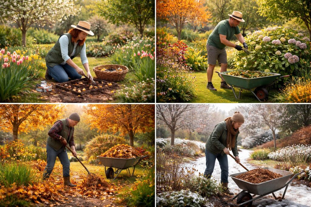 Kerti munkák időzítése hónapokra lebontva, növényápolás terv szerint